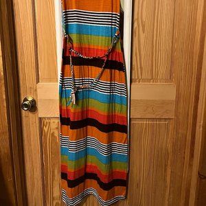 ✨Women’s Size Small Long Dress.Blue Star, Colorful, Bright, Fun, String, Summer✨